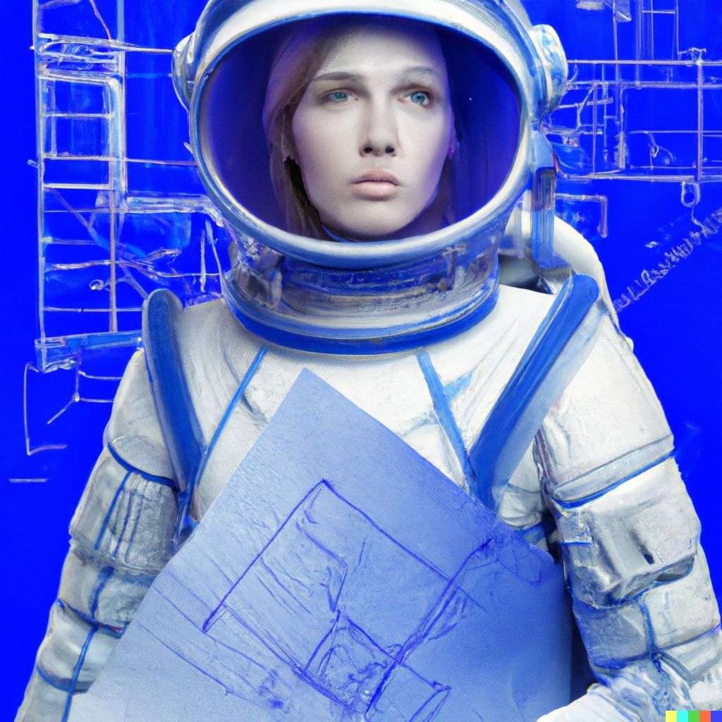 an astronaut, blueprint